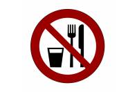 Табличка круглая "С едой и напитками вход запрещен"