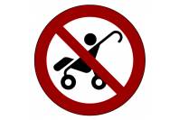 Табличка круглая "Входить с коляской запрещено"