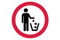 Табличка круглая "Кидайте мусор в урну"