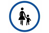 Табличка круглая "Возьмите ребенка за руку"