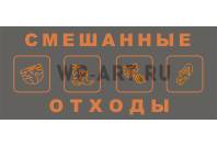 Наклейка на спецтехнику "Смешанные отходы" Москва