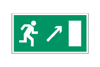 Эвакуационный знак Направление к эвакуационному выходу направо вверх