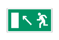Эвакуационный знак Направление к эвакуационному выходу налево вверх