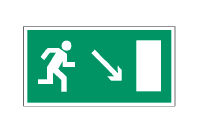 Эвакуационный знак Направление к эвакуационному выходу направо вниз