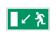 Эвакуационный знак Направление к эвакуационному выходу налево вниз