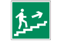 Эвакуационный знак Направление к эвакуационному выходу по лестнице вверх