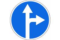 Знак дорожный 4.1.4 "Движение прямо и направо"