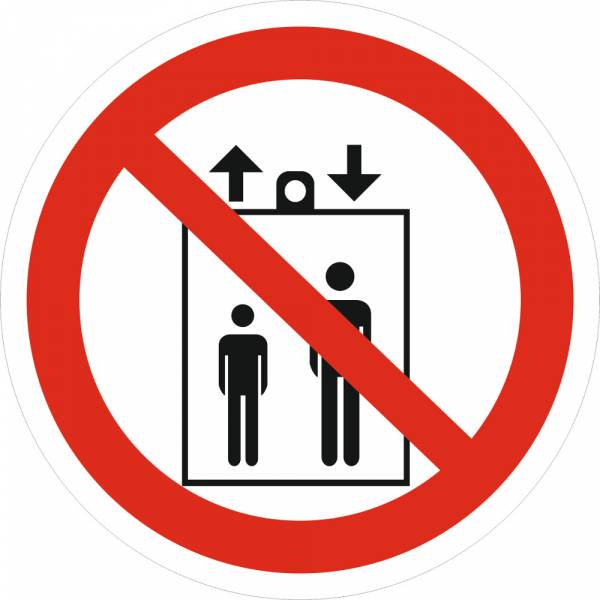 Знак 'Запрещается пользоваться лифтом для подъема (спуска) людей' (ГОСТ Р 12.4.026-2001) 200х200 мм P34